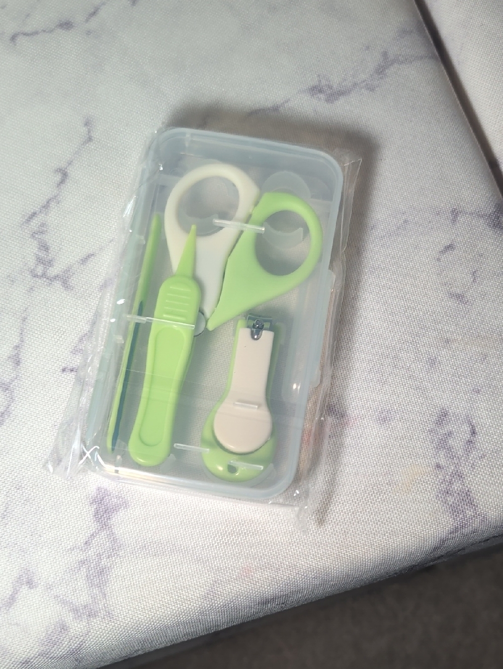 Green and White Baby Grooming Kit - 4 Piece